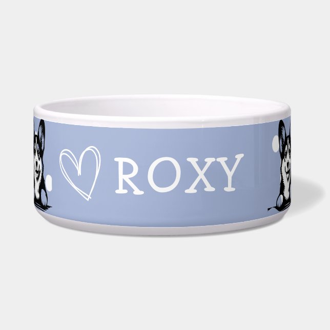 Peeking Corgi Customize Blue Theme Napf (Vorderseite)