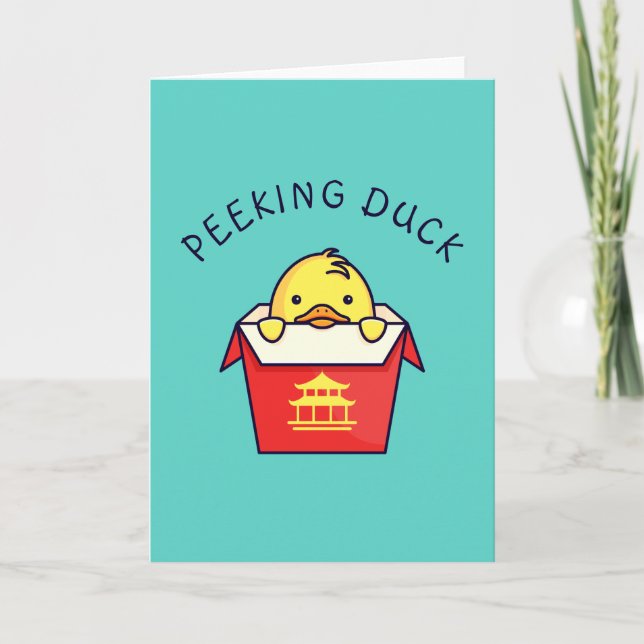 Peeking Duck Pun Karte (Vorderseite)