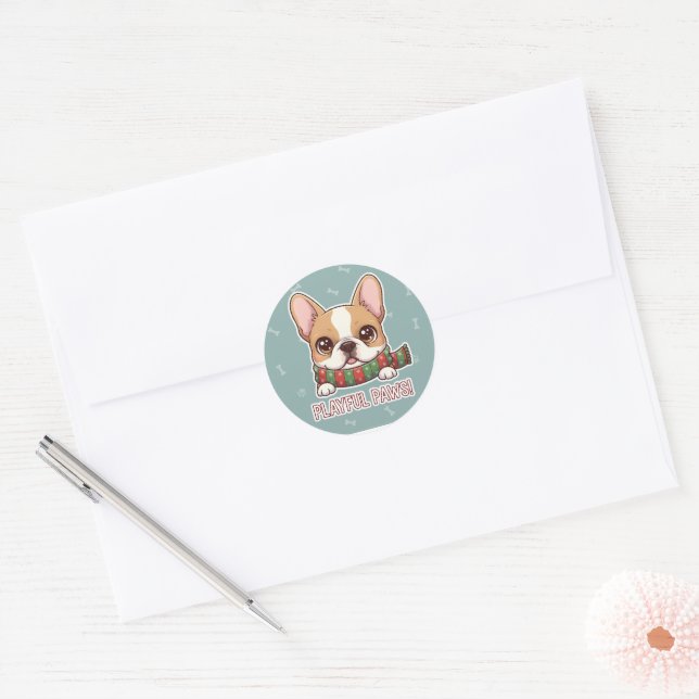 Peeking French Bulldog Cute Sticker (Umschlag)