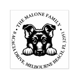 Peeking German Shepard Personalisiert Theme Permastempel