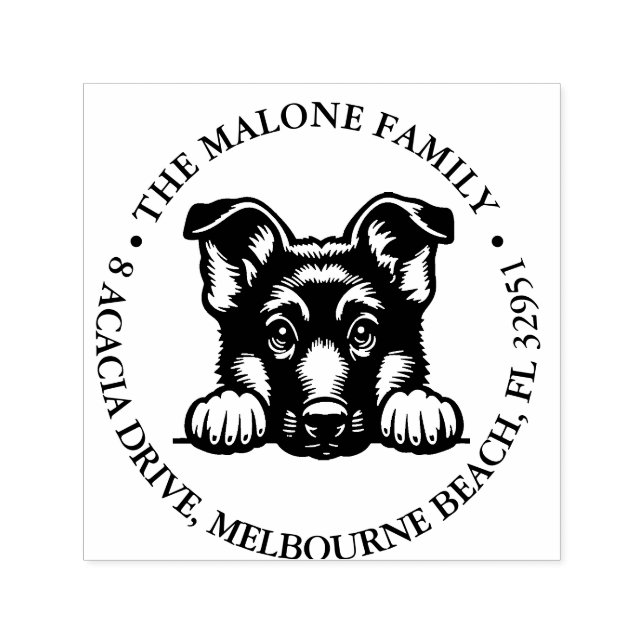 Peeking German Shepard Personalisiert Theme Permastempel (Design)