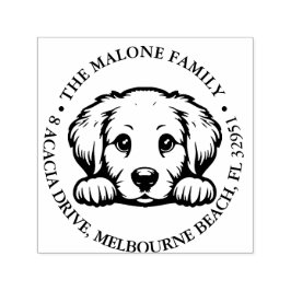 Peeking Golden Retriever Personalisiertes Thema Permastempel