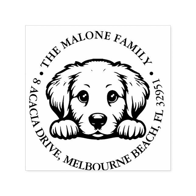 Peeking Golden Retriever Personalisiertes Thema Permastempel (Design)