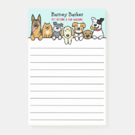 Peeking Hunde Personalisiert Pet Sitter Niedlich Post-it Klebezettel