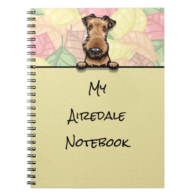 Peeking Niedlich Airedale Notebook Notizblock (Vorderseite)