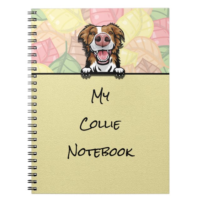 Peeking Niedlich Border Collie Notebook Notizblock (Vorderseite)