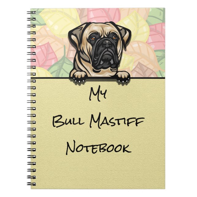 Peeking Niedlich Bull Mastiff Notebook Notizblock (Vorderseite)