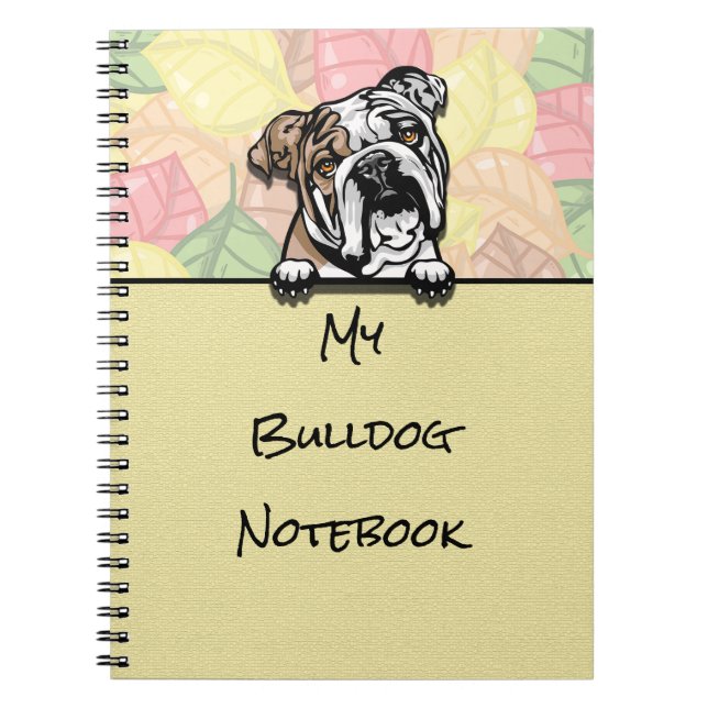 Peeking Niedlich Bulldog Notebook Notizblock (Vorderseite)