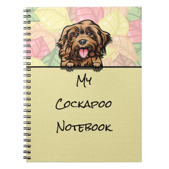 Peeking niedlich Cockapoo Notebook Notizblock (Vorderseite)