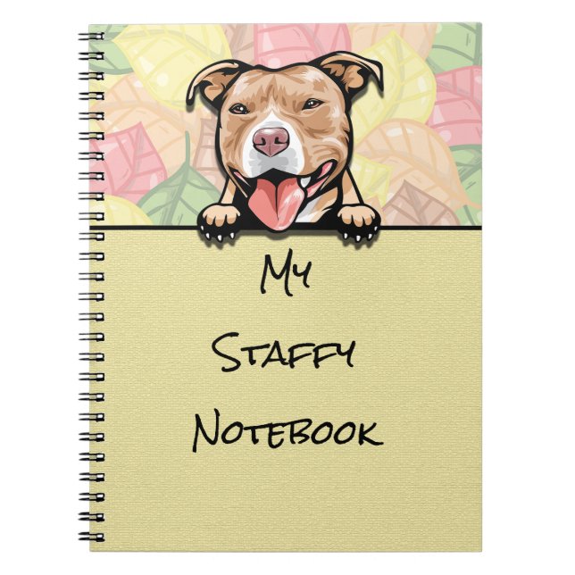 Peeking Niedlich Staffy, hellbraun, Notebook Notizblock (Vorderseite)