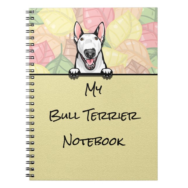 Peeking Niedlicher Bull Terrier Notebook Notizblock (Vorderseite)