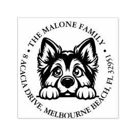 Peeking Niedlicher Hund Personalisiertes Thema Permastempel