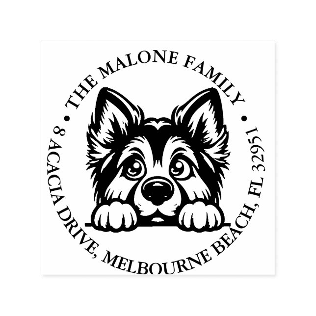 Peeking Niedlicher Hund Personalisiertes Thema Permastempel (Design)