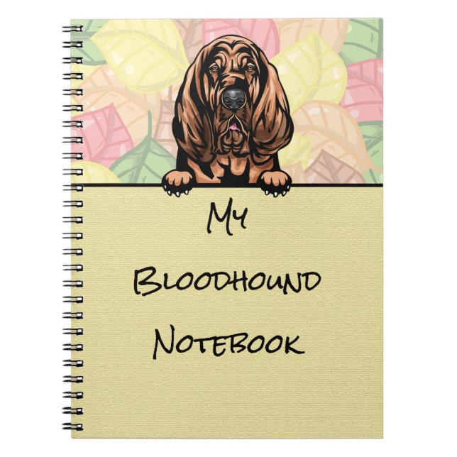 Peeking Niedliches Bloodhound Notebook Notizblock (Vorderseite)
