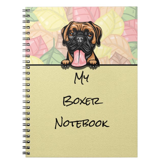 Peeking Niedliches Boxer-Dog-Notebook Notizblock (Vorderseite)