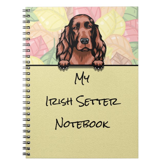 Peeking Niedliches Irish Setter Notebook Notizblock (Vorderseite)
