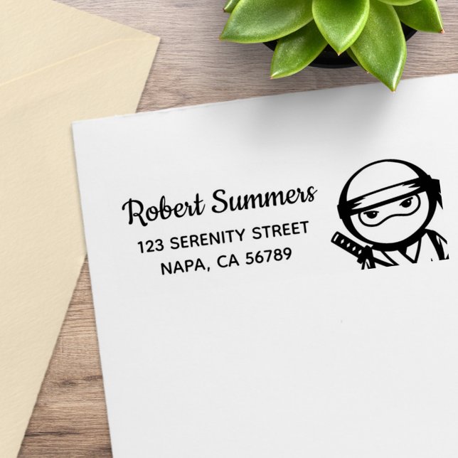 Peeking Ninja Return Address Gummistempel (Von Creator hochgeladen)