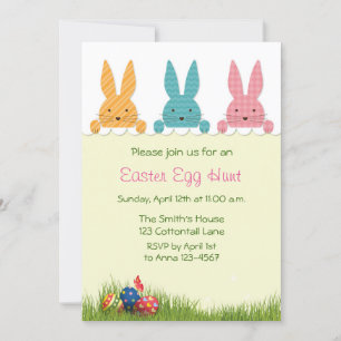 Peeking Oaster Bunnies, Ei-Jagd Einladung