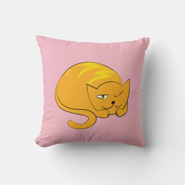 Peeking Orange Cat Kissen (Vorderseite)