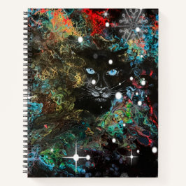 Peeking Panther Spiral Bound Notebook Notizbuch