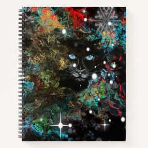 Peeking Panther Spiral Bound Notebook Notizbuch
