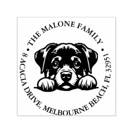 Peeking Rockweiler Personalisiertes Thema Permastempel