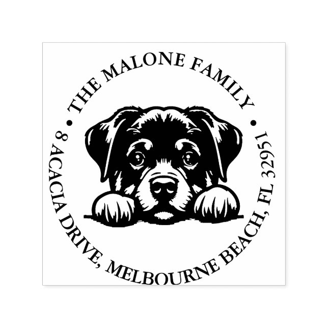 Peeking Rockweiler Personalisiertes Thema Permastempel (Design)