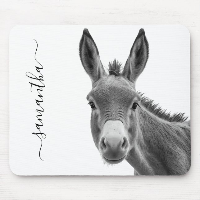 Peeking Sneaky Donkey Niedlich Personalisiert Mousepad (Vorne)