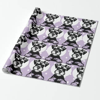 Peeking Terrier Lila Personalisiertes Thema Geschenkpapier