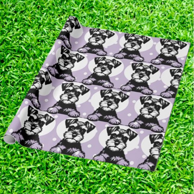 Peeking Terrier Lila Personalisiertes Thema Geschenkpapier (Wrap gifts with love using our Peeking Terrier Purple Personalized Theme Wrapping Paper.  )