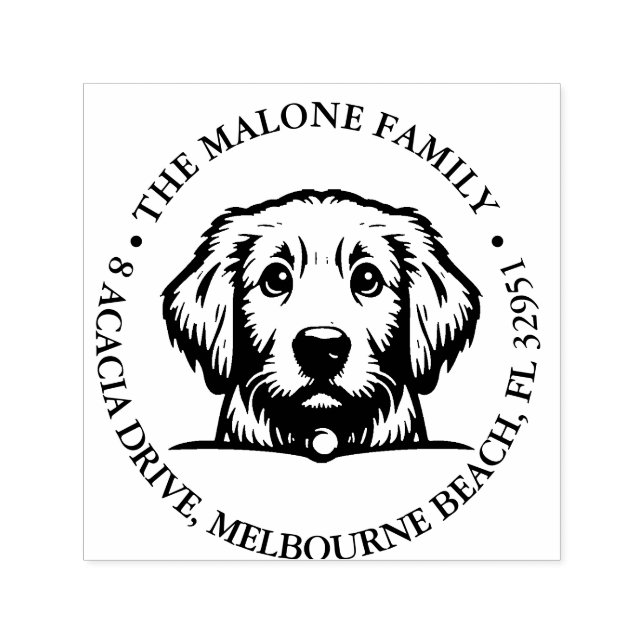 Peeking Terrier Puppy Personalisiertes Thema Permastempel (Design)