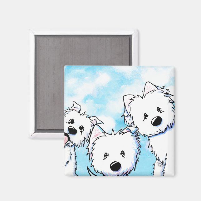 Peeking Westies Magnet (Vorderseite/Rückseite)