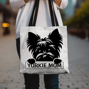 Peeking Yorkie Black Silhouette Yorkie Mama