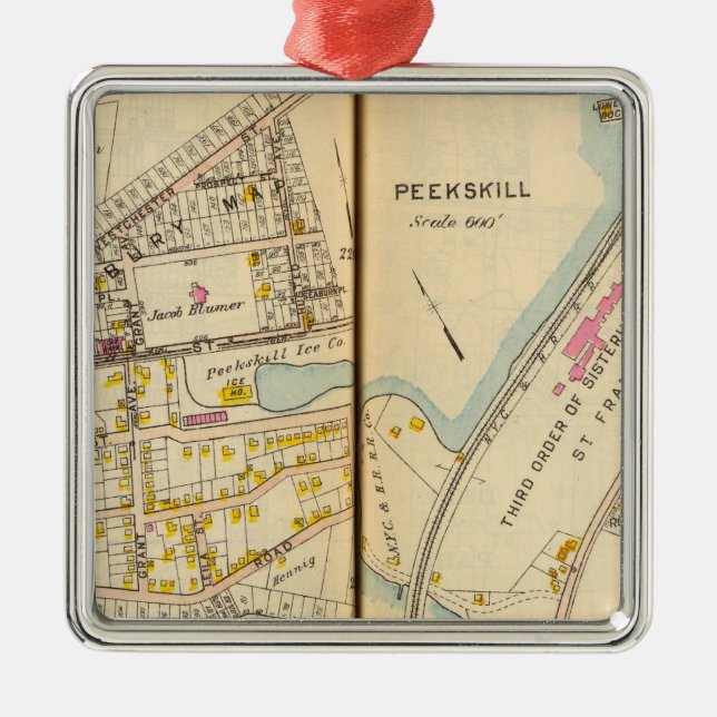 Peekskill, New York Ornament Aus Metall (Vorne)