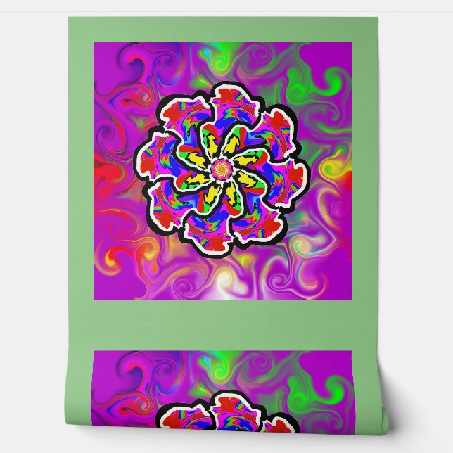 Peel-and-Stick-Tapete 21 - Psychadelic Tapete (Abrollen)