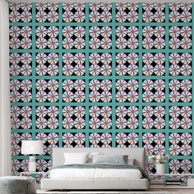 Peel-and-Stick-Tapete 53 - Fast Aquamarin Tapete (Schlafzimmer)