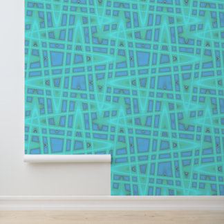 Peel Stick Blue Green Zigzag Geometrisches Muster Tapete