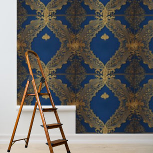 Peel und Stick indisches inspiriertes Design Blue Tapete