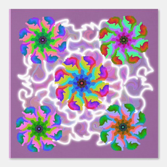 Peel und Stick Wallpaper 6 - Lebhafte Blume Tapete (Vorderseite)