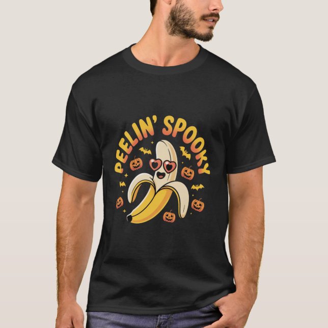 Peelin' Spooky Banana Pun Cute Halloween Design T-Shirt (Vorderseite)