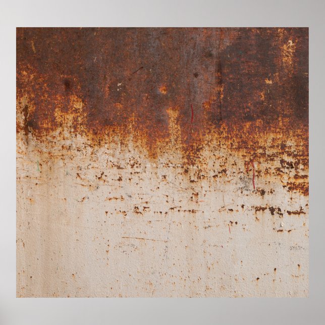 Peeling Farbe, rostige Wandstruktur. Poster (Vorne)
