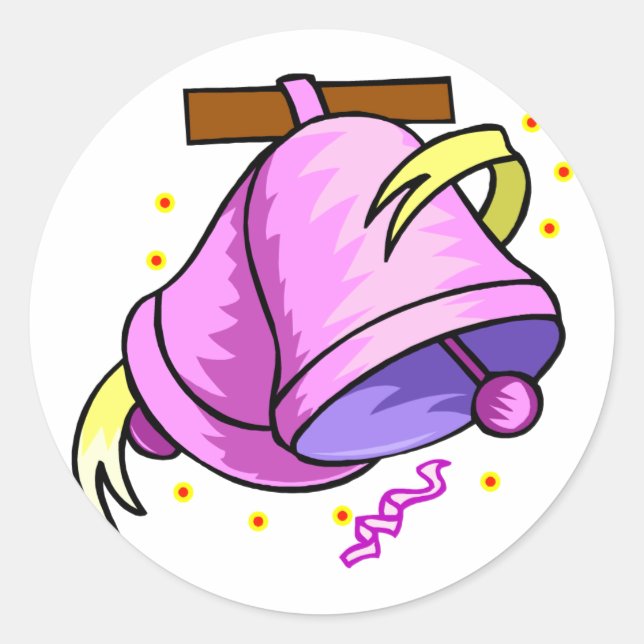 Peeling Hochzeitsglocken Runder Aufkleber (Vorderseite)