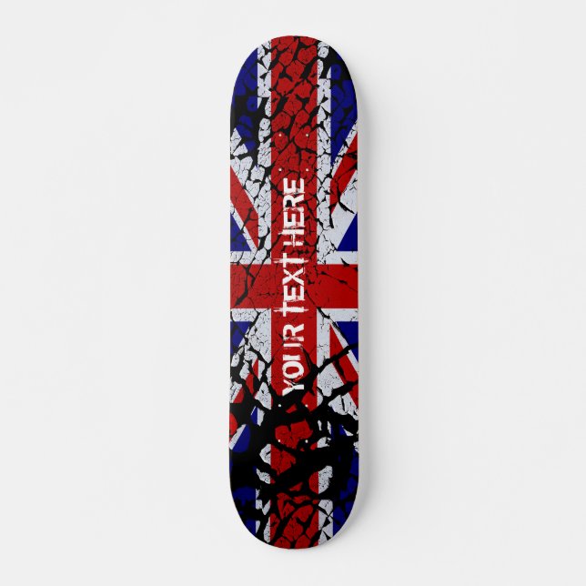 Peeling Union Jack Flag Großbritannien Skateboard (Vorne)