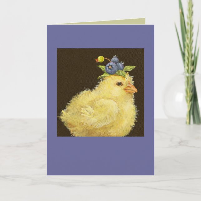 Peep mit Blaubeerkarte Karte (Vorderseite)