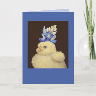 peep mit Texas Bluebonnet-Hutkarte Karte