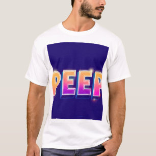 PEEP Neon-Verlaufs-T-Shirt Retro-80er-Synthwave- T-Shirt