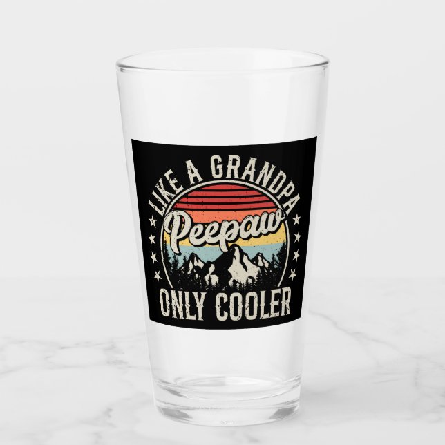 Peepaw wie ein Opa nur Cooler Retro Drink Glas (Vorderseite)