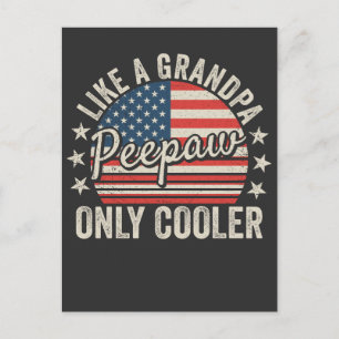 Peepaw wie Opa Nur Cooler USA-Flagge Postkarte
