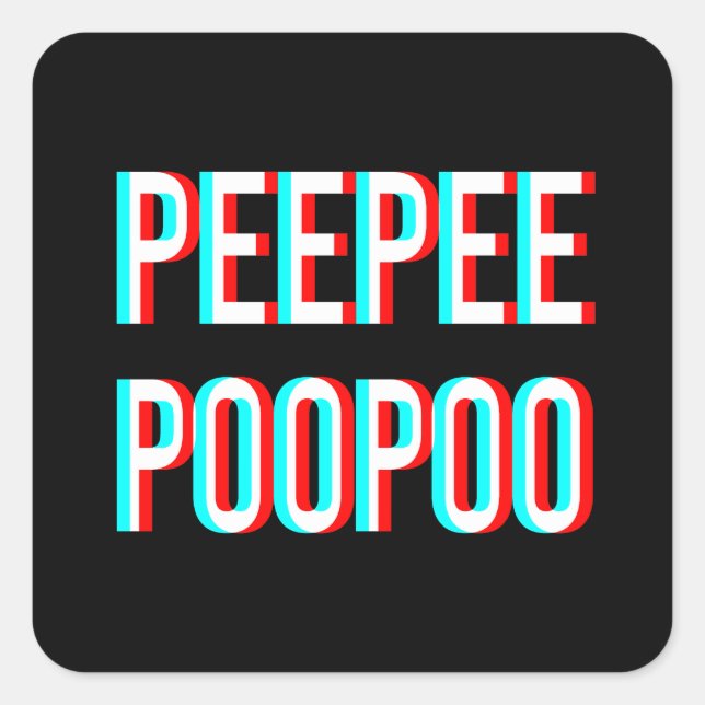 Peepee Poopoo Quadratischer Aufkleber (Vorderseite)