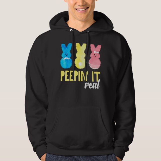 Peepin It Real Shirt Happy Osterfest Bunny Egg Hun (Vorderseite)